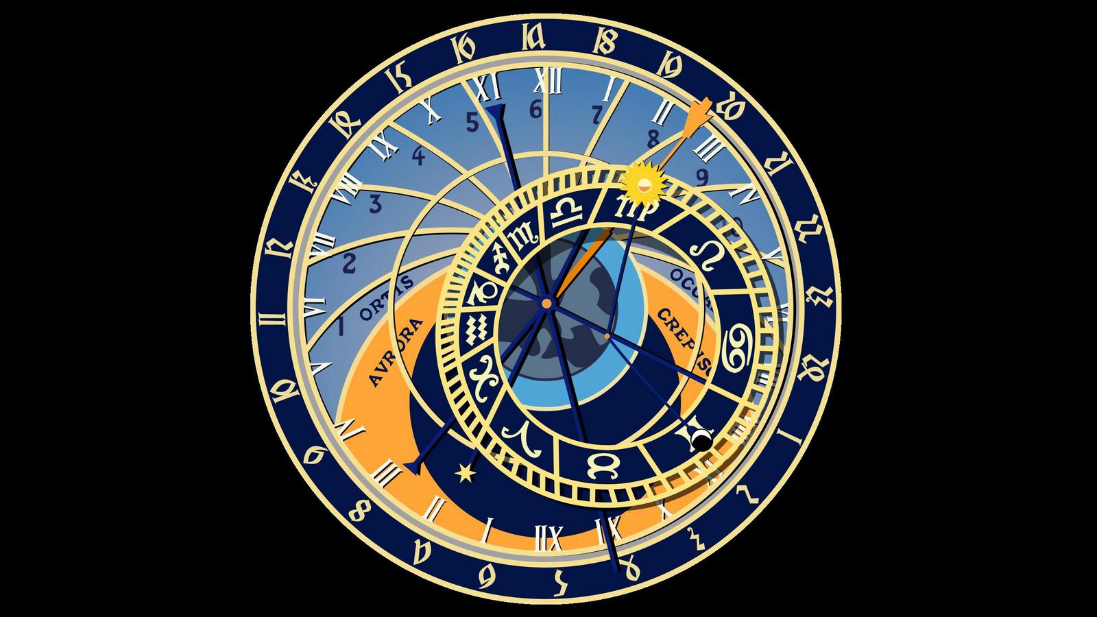 Tapeta na plochu Prask orloj v 1600x900. Obrzek ke staen zdarma